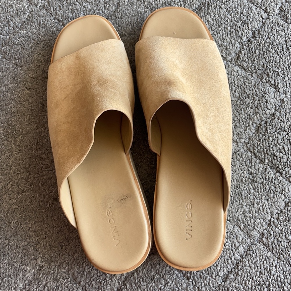 Vince Sarria Suede Platform Slide Sandals size 10 - Picture 8 of 10